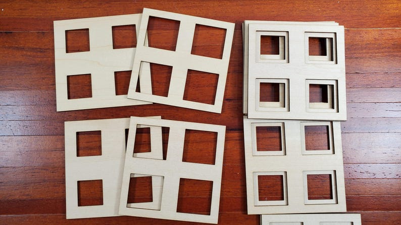 Dollhouse Ceiling Panels Coffered Layered Wood Kit 2 Part 1:12 Scale Miniatures image 2