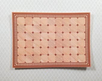 Dollhouse HALF SCALE Parquet Wood Floor Cardstock 1:24 Miniature World Model