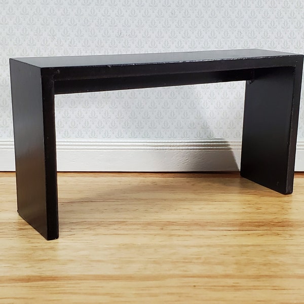 Dollhouse Console or Tall Sofa Table Modern Black 1:12 Scale Miniature Furniture