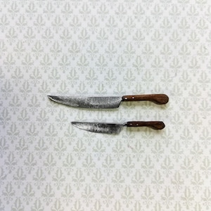 Dollhouse Miniature Kitchen Knives 2 Large Sir Thomas Thumb 1:12 Scale Knives