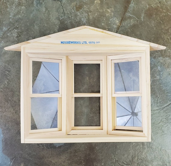 12X SHUTTERS Dollhouse Window Unpainted Miniature Detail Wooden Houseworks