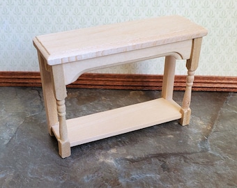 Dollhouse Miniature Small Side or Sofa Table Unfinished 1:12 Scale Wood Furniture