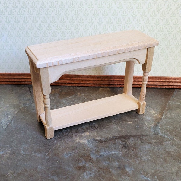 Dollhouse Miniature Small Side or Sofa Table Unfinished 1:12 Scale Wood Furniture