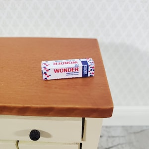 Dollhouse HALF SCALE Wonder Bread Loaf Tiny 1:24 Miniature Food 3/4&quot; Long