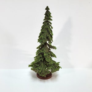 Tall Conifer Evergreen Pine Spruce Tree on Base Scenery 8" Tall Miniature Model RR