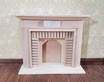 Dollhouse Small Fireplace Miniature Furniture DIY Unpainted Wood