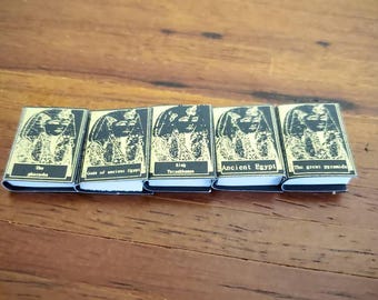 Dollhouse Miniature Book Set x5 Ancient Egypt 1:12 Scale (blank inside)