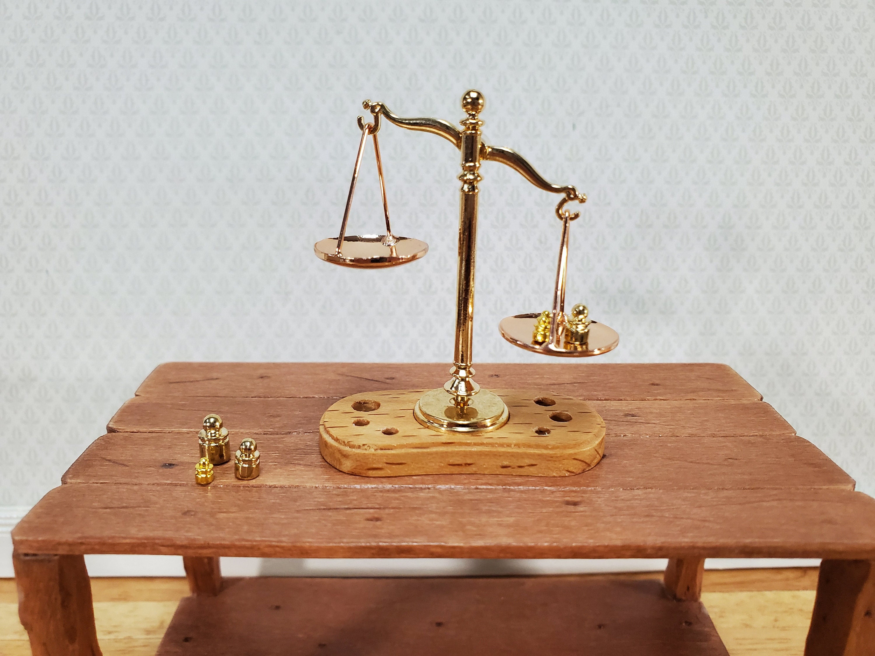 Miniature Scale With Weights Metal Pharmacy Grocer Apothecary Etsy