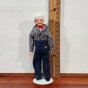Dollhouse Grandpa Grandfather Porcelain Doll Poseable 1:12 Scale Miniature People image 5