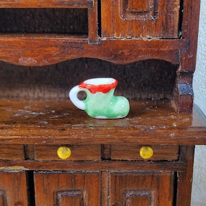 Tiny Elf Boot Mug 1:24 Half Scale Ceramic Miniature Christmas Decor Super Small