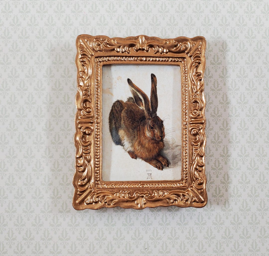 Miniature Young Hare Rabbit Albrecht Durer 1502 Framed Art Print 1:12 ...