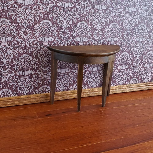 Dollhouse Miniature Half Round Hall Table 112 Scale Furniture Etsy