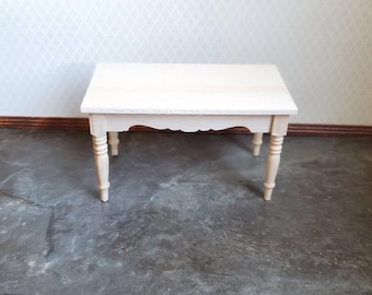 Dollhouse Miniature Kitchen or Dining Room Table Unpainted 1:12 Scale Furniture