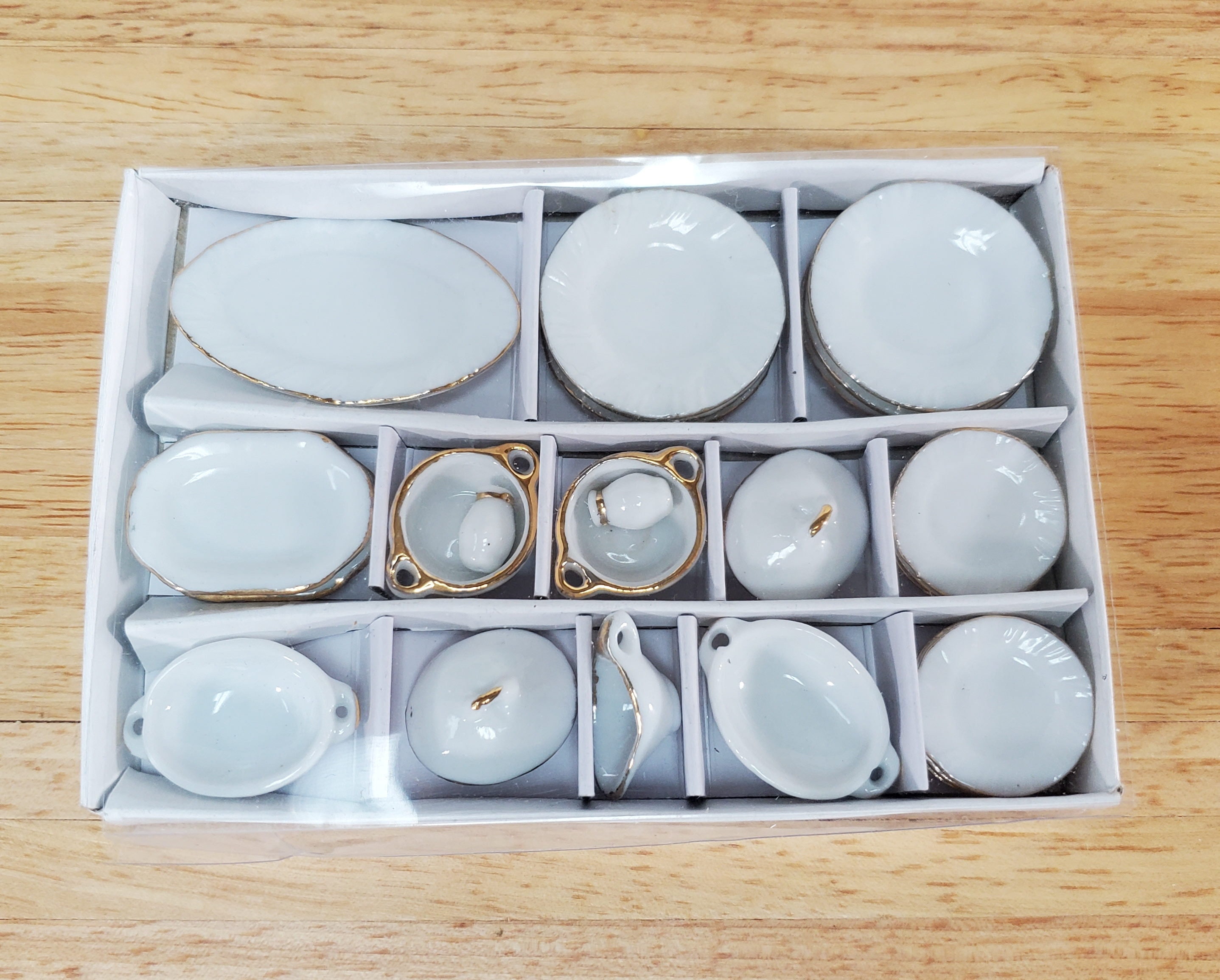 Miniature 1:6 Scale Dinner Set White & Gold Plates Plater | Etsy