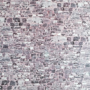 Dollhouse Miniature Gray Stone Wall Weathered Aged Embossed Card 1:12 Scale Wall