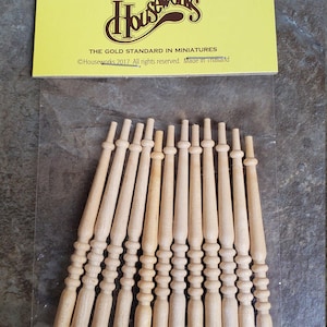 Dollhouse Miniature Spindles Stair Balusters 1:12 Scale 2 5/8" Tall posts HW7019