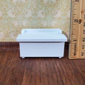 Dollhouse Small Toy Chest White Wood Trunk 1:12 Scale Nursery Furniture image 3