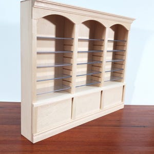 Librería para casa de muñecas, estanterías de tienda, 3 compartimentos, estantes ajustables, muebles a escala 1:12. imagen 2