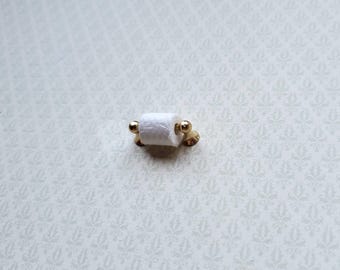 Dollhouse Miniature Toilet Paper Holder Gold w/Paper 1:12 Scale Bathroom Decor