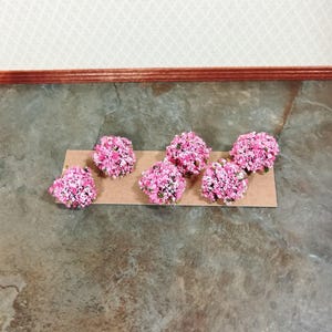 Dollhouse Miniature Flowering Shrub Pink & White Small Bush Round 1:12 Scale