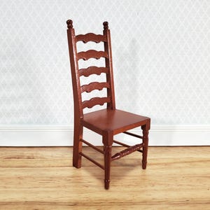 Dollhouse Ladderback Chair for Kitchen or Dining Room 1:12 Scale Miniature Furniture