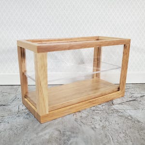 Dollhouse Low Display Case for Bakery Store or Shop 1:12 Scale Furniture Light Oak