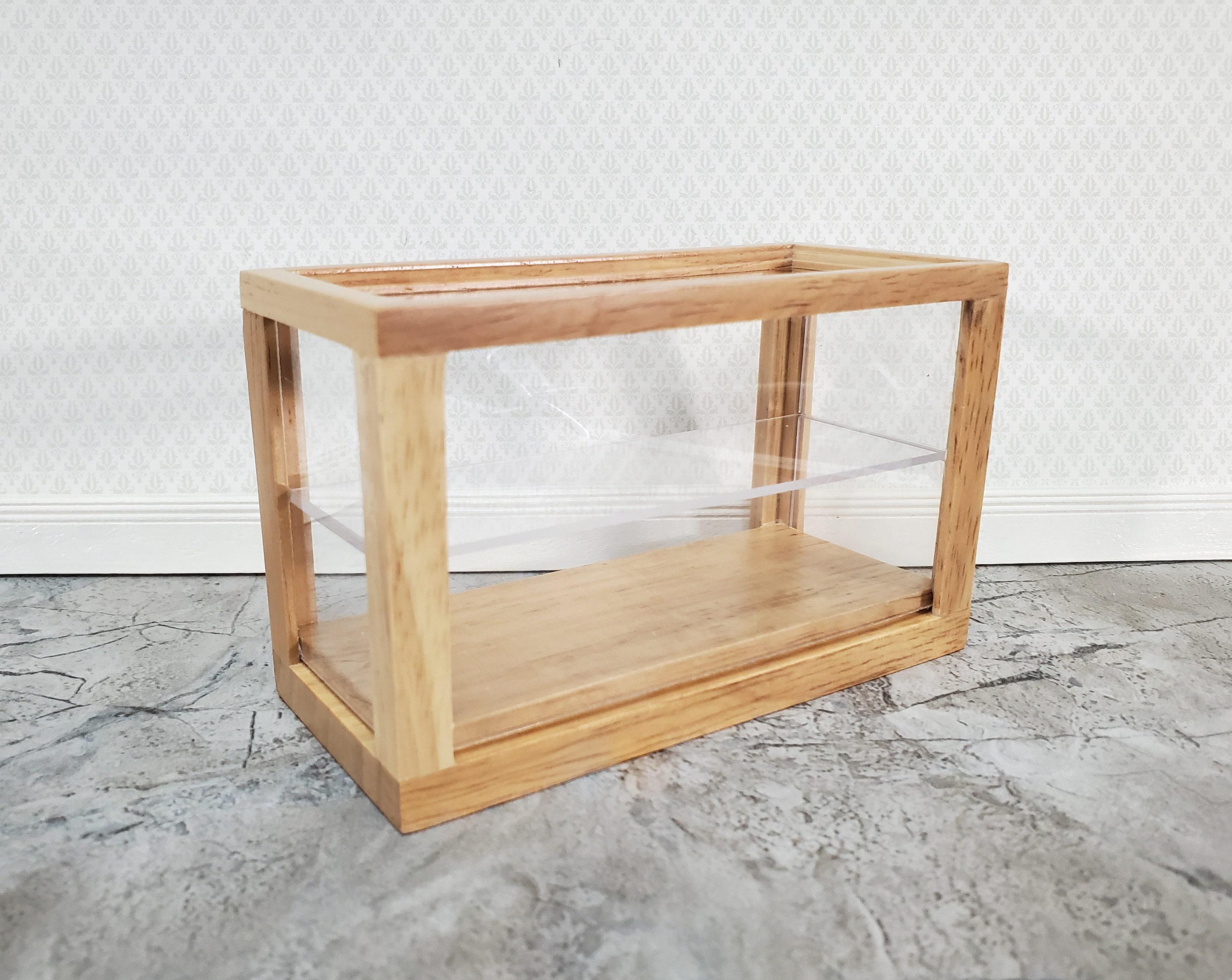 Dollhouse Low Display Case for Bakery Store or Shop 1:12 Scale Furniture Light Oak