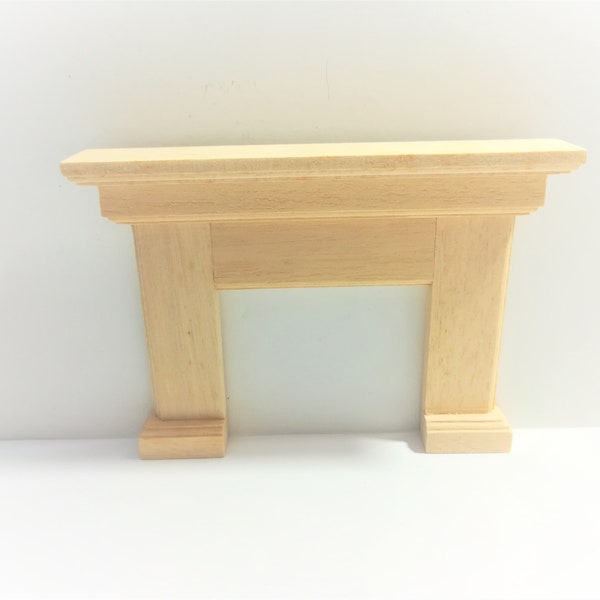 Dollhouse Miniature Fireplace Surround DIY 1:12 Scale Furniture Unpainted Wood