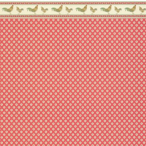 Dollhouse Miniature Wallpaper Brodnax Kitchen Red "Rooster" 1:12 Scale