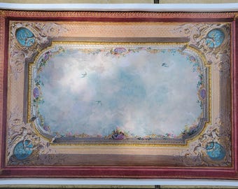 Dollhouse Ceiling Mural Wallpaper Birds Painted Victorian 1:12 Scale Itsy Bitsy