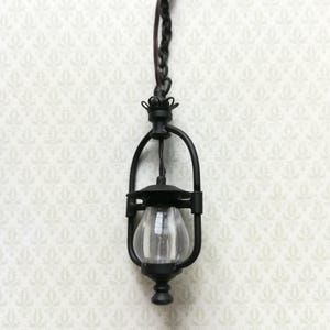 Puppenhaus Miniatur &quot;Gas&quot; Deckenlampe Schwarz 12 Volt mit Stecker 1:12 Laterne