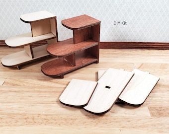 Dollhouse Side Table KIT Retro Mid Century Modern 1:12 Scale Miniature Furniture