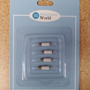Dollhouse Miniature Candle Stick Bulbs 12 Volt 4 piece 1:12 Scale Replacement Lights