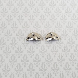 Dollhouse Miniature Drawer Pulls Chrome Silver Cup Style x2 1:12 Scale S3024B
