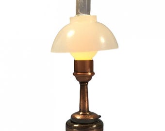 Dollhouse Miniature LED Battery Table Lamp Large 1:12 or 1/6 Scale Vintage Style
