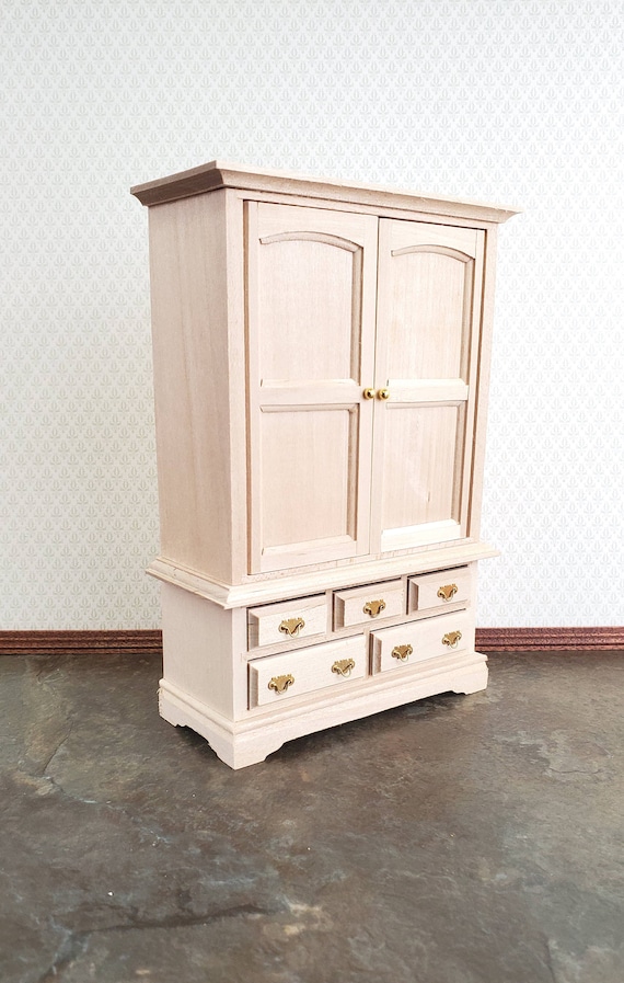 Dollhouse Miniature Blanket Cabinet Cupboard Amoire Large 1 12