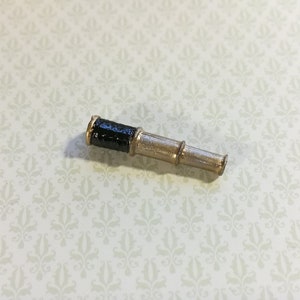 Dollhouse Miniature Telescope Gold & Black Metal 1:12 Scale