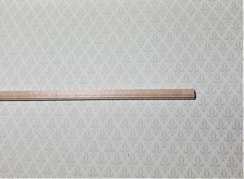 Dollhouse Miniatures Chair Rail or Trim Molding 3/16" wide x 18" long 1:12 Scale image 3
