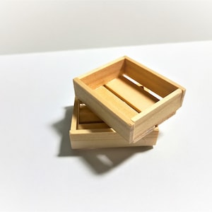 Dollhouse Miniature Wood Crates for Fruits or Vegetables x2 Small 1:12 Scale Unfinished