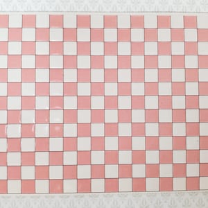 Dollhouse HALF SCALE Wall or Floor Tiles Embossed Pink & White 1:24 Scale World Model