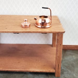 Dollhouse Miniature Teapot Tea Kettle Modern Copper 1:12 Scale Kitchen Accessories image 2