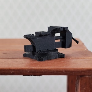 Miniature Vise Prop Tool Tiny Use in 1:12 or 1/24 Black 3D Printed Can Paint