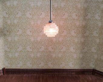 Melody Jane Puppenhaus Deckenlampe – Perlen Schirm, 12V Elektro | Maßstab 1:12, Ca. 70 Mm Hoch