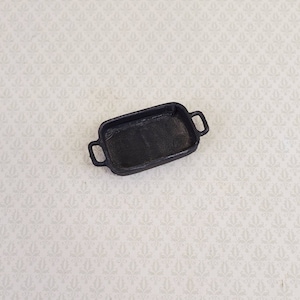 Dollhouse Roasting Pan Cast Iron Look Painted Metal 1:12 Scale Miniature Kitchen