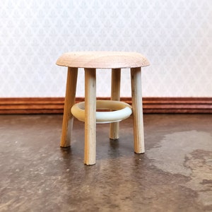 Dollhouse Step Stool Short Unpainted Wood 1:12 Scale Miniature Furniture 1 1/2&quot;