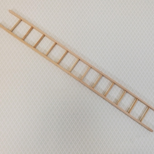 Dollhouse 13&quot; Straight Ladder Tall Wood Unpainted 12 Rungs