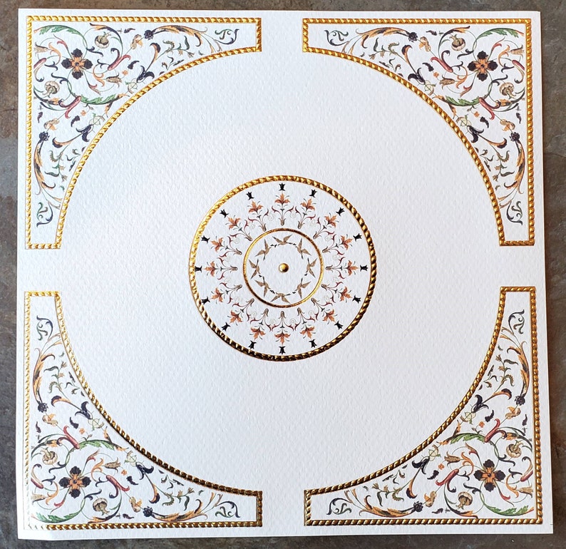 Dollhouse Miniature Ceiling Panel Embossed Paper Decorative Etsy