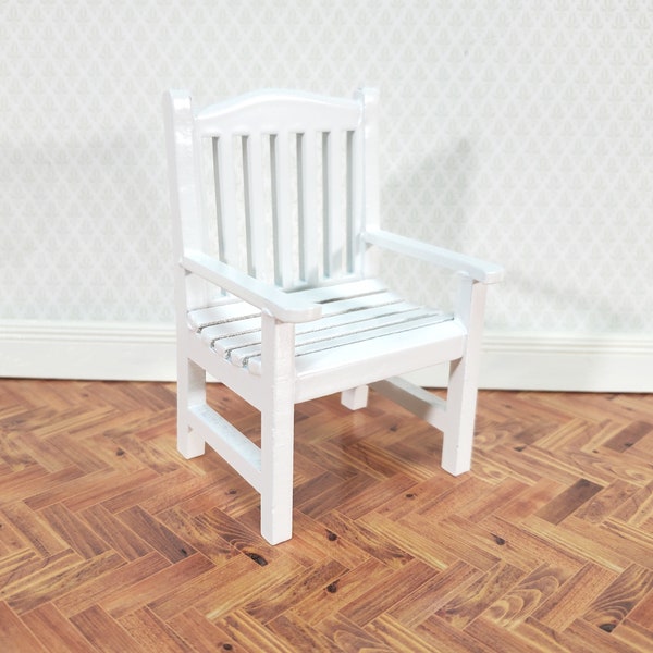 Dollhouse Chair Outdoor Garden Porch Patio White 1:12 Scale Miniature Furniture