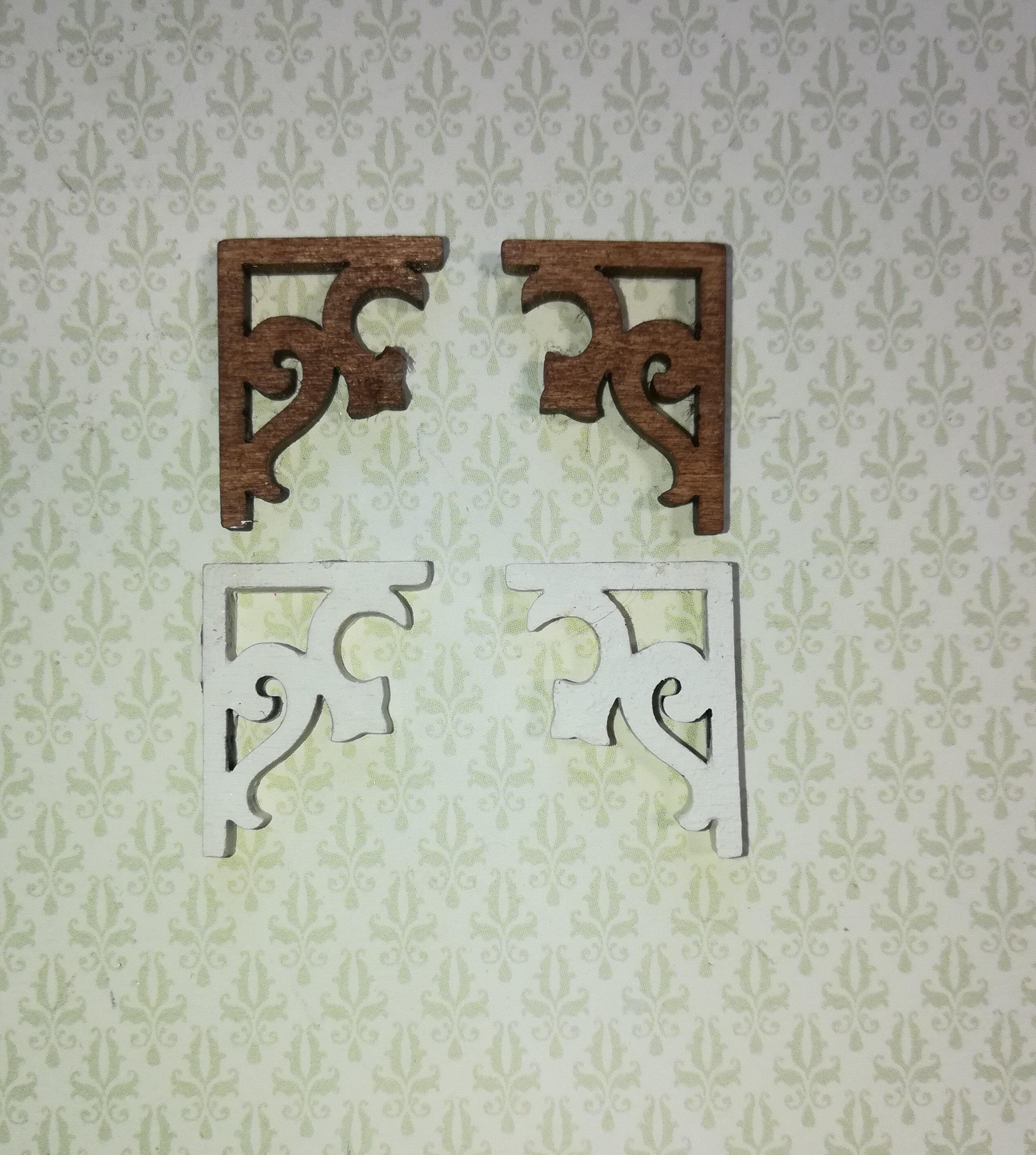 Dollhouse Miniature Wood Corbels or Brackets 1:12 Scale Set of 8 Small
