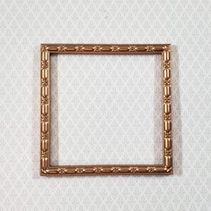 Miniature Picture Frame Square Metal Gold Interior 2.75" x 2.75" Dollhouses